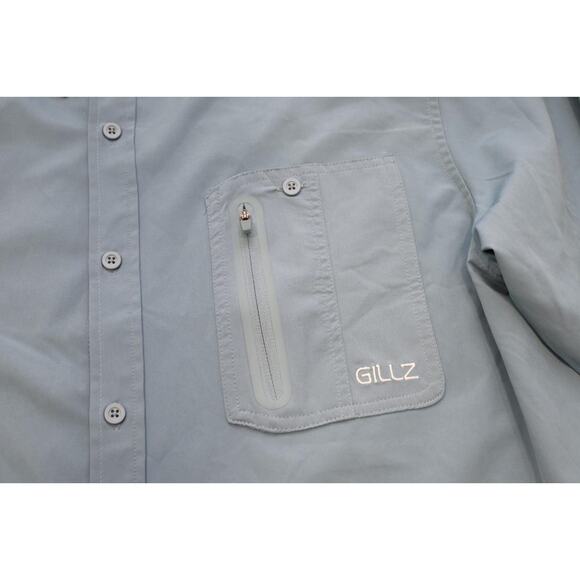 Gillz Vented Fishing Shirt Stretch Blue Long Sleeve Camping Hiking Mens Sz XL - Picture 6 of 10